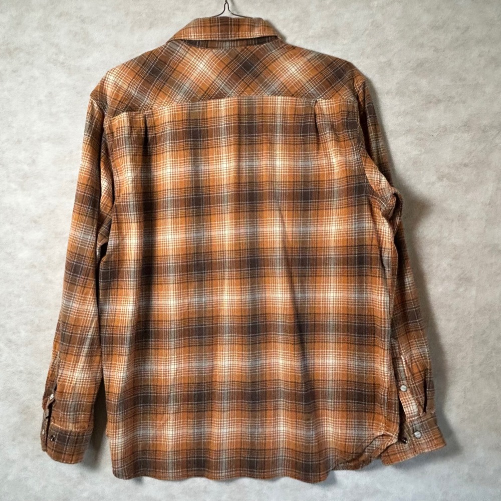 Carhartt Mens Shirt Orange Brown Plaid Relaxed Fit Long Sleeve‎ Workwear XL - Picture 3 of 9